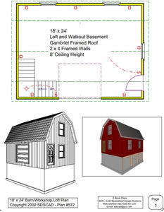 18' x 24' Barn/Workshop Loft Plan