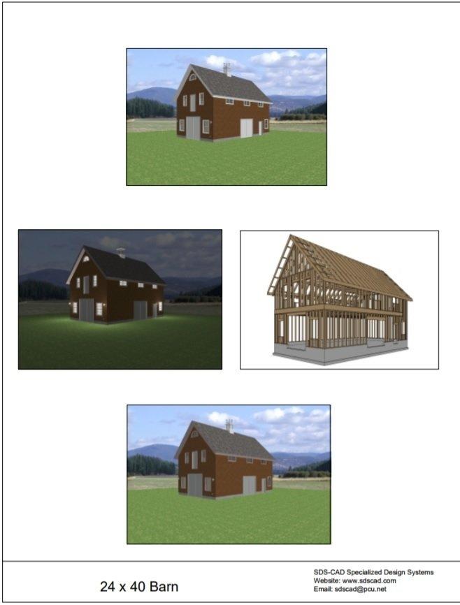 Barn 24 X 40 Blueprint Plans Mendon Cottage Books