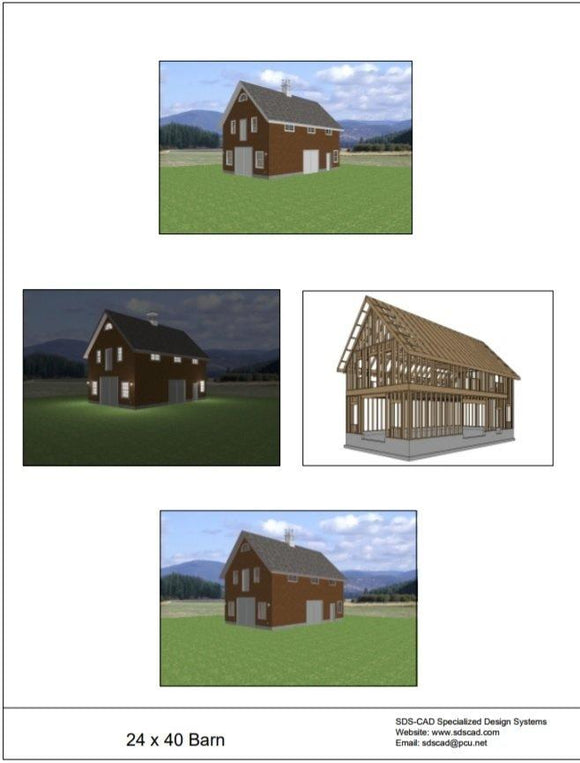Barn 24 x 40 blueprint plans