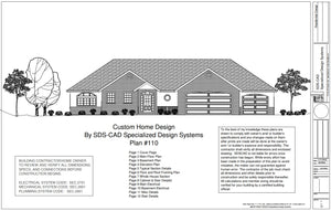 H110 Ranch House Plans 1850 sq ft main 5 bedroom 4 bath in PDF