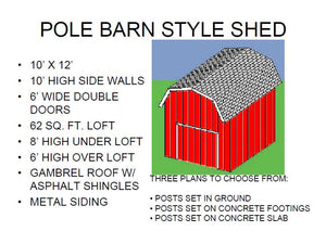 POLE BARN STYLE SHED PLAN